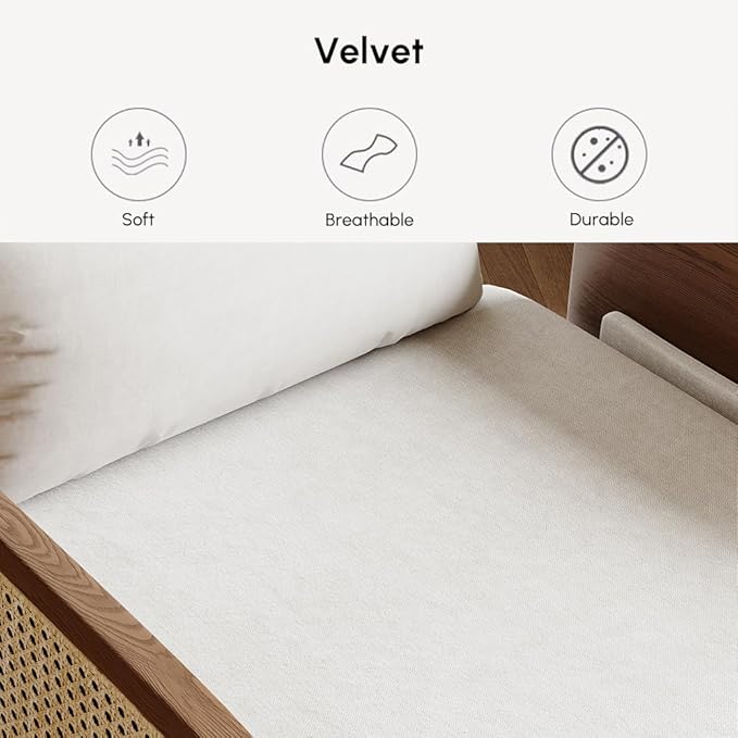 homary 28 Velvet Sleeper Sofa Bed Chair – Modern Convertible Futon with Adjustable Backrest Wooden Frame &amp Tray Japandi Design Small Space Sofa for Living Room or Apartment