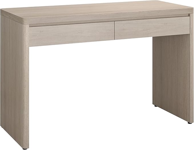 Henn&ampHart 48 Modern Rectangular Wooden Home Office Desk Computer Desk Writing Table with 2 Storage Drawers for Home Office Beech White