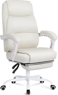 Misolant Big and Tall Office Chair with Footrest High Back Desk Chair with Linkage Armrest 90-155° Recline Executive Computer Chairs with Adjustable Height for Home