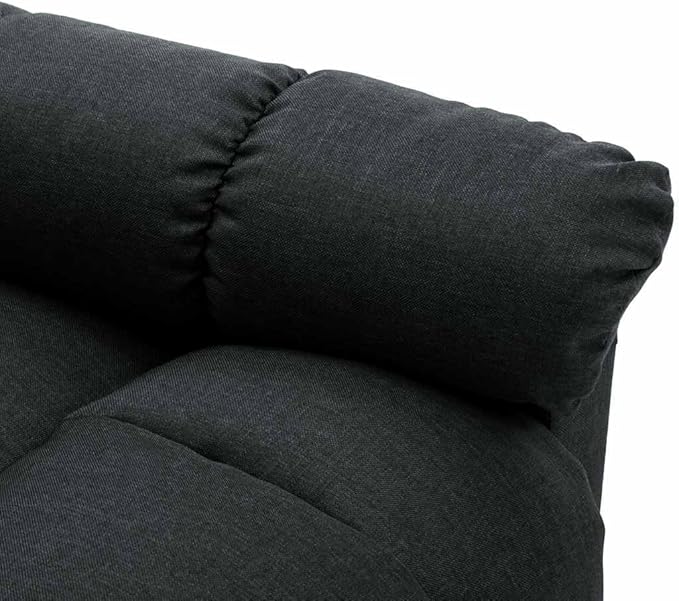 vidaXL Recliner Dark Gray Polyester Fabric Standard Adjustable Footrests