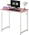 PayLessHere | 32 Inch Computer Desk | Pink | Office Desk with Metal Frame Adjustable Feet | Water-Resistant Scratchproof Surface | Sturdy Writing Table for Home Office or Study | Pack of 1