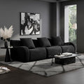 115 Modular Boneless Sectional Sofa Boneless Couch for Living Room and Apartments 32D High Density Sponge No Assembly Required (3 Seater) Black