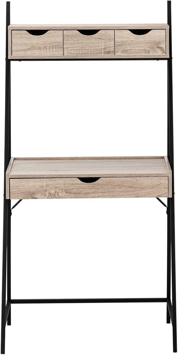 Monarch Specialties I 7332 Computer Desk Home Office Laptop Leaning Storage Drawers 32 L Work Metal Laminate Brown Black Contemporary Modern