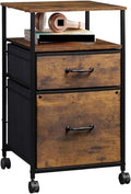 Mobile File Cabinet 2 Drawer Mobile Filing Cabinet with Open Storage Shelf Rolling Printer Stand for Home Office A4 Letter Size Storage