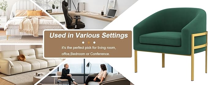annjoe Accent Chair Living Room Chair Armchair Upholstered Chairs with Metal Frame Legs for Home Kitchen Bedroom