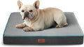 Bedsure Memory Foam Dog Bed for Small Dogs - Orthopedic Pet Beds for Crate with Removable Washable Cover and Nonskid Bottom - Plush Flannel Fleece Top Pet Mat Grey
