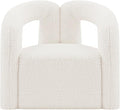 Manhattan Comfort Darian Modern Accent Boucle Chair for Living Room Upholstered Armchair with High Density Foam Padding &amp Premium Pine Wood Frame Cream