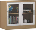 File Cabinet Glass Sliding Door File Cabinet with Lock File Cabinet Information Cabinet Under Desk Storage(Color:A)