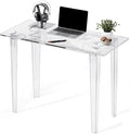 Modern Clear Acrylic Desk for Home Office - Multi-Purpose Study Table with Extended Surface Sturdy Lightweight Design Transparent Console &amp Entryway Table (42.5 Inch)