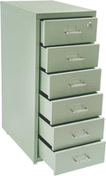 6-Drawer Vertical File Cabinet with Lock Metal Filing Cabinet Mobile Rolling Storage for Legal/Letter/A4 Files Cold-Rolled Steel Construction 17.64-22.05 lbs/Drawer (Green)