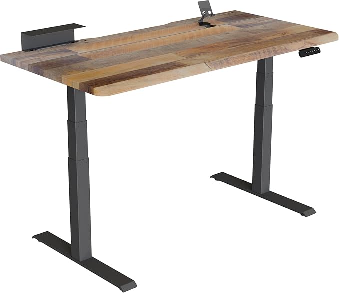 Vari ComfortEdge 60x30 Adjustable Electric Standing Desk with TechTrack - Sit Stand VariDesk with Memory Presets Included Phone Stand &amp Shelf 200 LB Capacity Tool-Free Assembly (Reclaimed Wood)