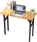 soges Small Computer Desk 31.5 inches Folding TableLaptop Desk Dining Table Writing Table Study DeskWorkstation for Home Office No- Assembly RequiredTeak&ampBlack