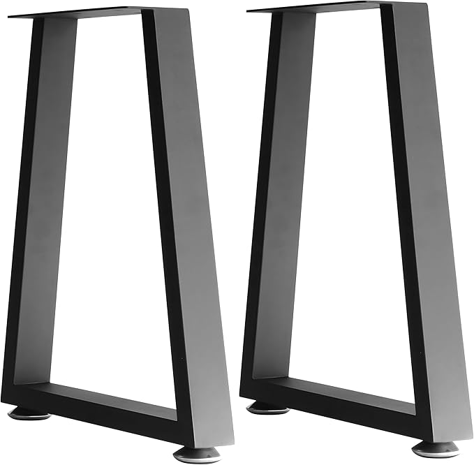 Metal Table Legs Heavy Duty Square Tube Desk Legs Dining Table Legs Industrial Furniture LegsModern Coffee Table LegsSet of 2 (Trapezoid 16 inch)
