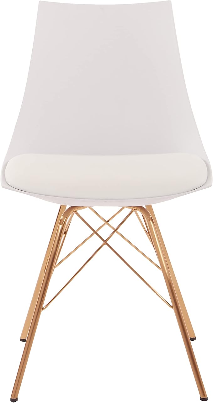 OSP Home Furnishings Oakley Mid-Century Modern Bucket Chair Faux LeatherWhite