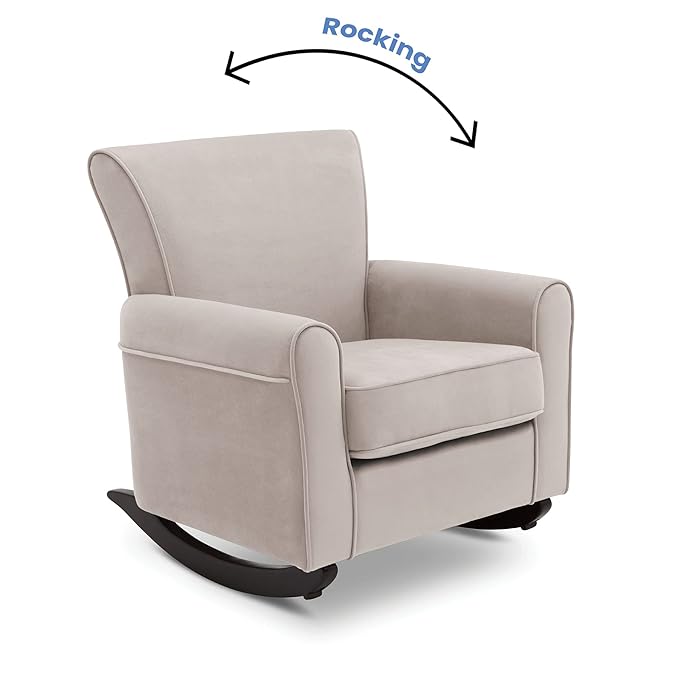 Delta Children Lancaster Rocking Chair Featuring Live Smart Fabric Linen