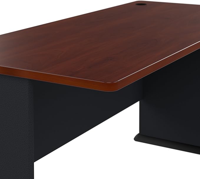 Bush Business Furniture Series A 60W Computer Desk in Hansen Cherry and Galaxy Large Office Table for Home or Professional Workspace