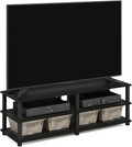 Furinno TURN-S-TUBE TV Stand 3-Tier No Tools Entertainment Center TV Console for TV up to 46 Inch for Living Room Bedroom Espresso