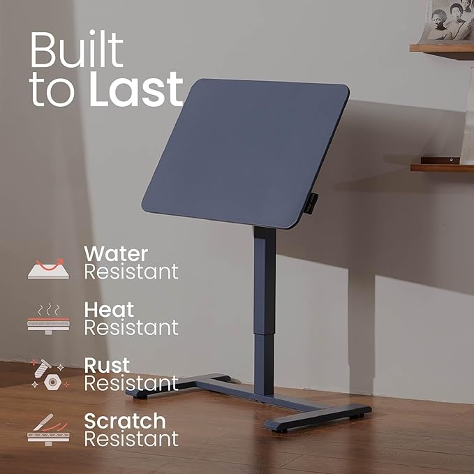 TopJob ANYDESK FOLD Mobile Standing Desk Portable with Lockable Wheels Foldable Stand Desk Rolling Computer Workstations Used for Home Couch Side Table Bedside Table in Bed Room Kitchen