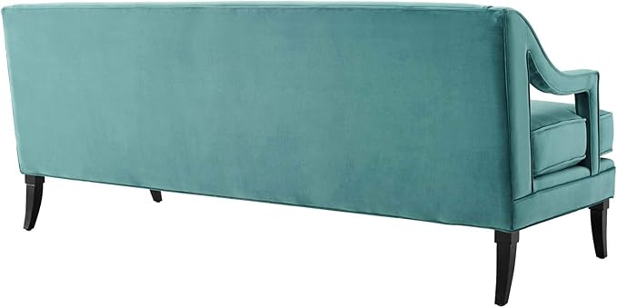 Modway Concur Mid-Century Modern Upholstered Velvet Sofa In Teal