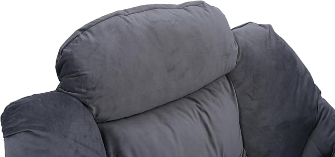 Living Room Chairs Modern Cotton Fabric Lazy Chair Accent Contemporary Lounge Chair Single Steel e Leisure Sofa Chair with Armrests and A Side Pocket (Dark Gray)with Ottomanwith footrest