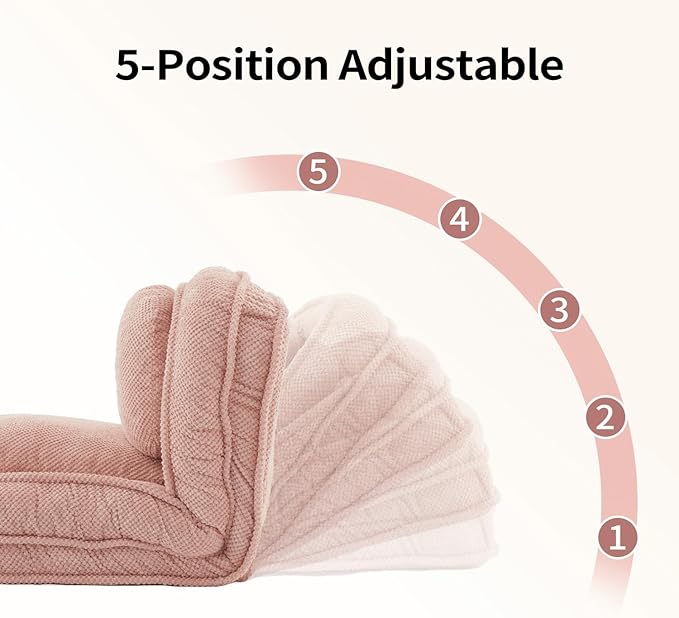 Human Dog Sofa Bed for Adult &amp Pets Convertible Lazy Sofa Couch with 5 Adjustable Positions Comfy Human Size Dog Bed Upholstered Bean Bag Lounge Chair for Living Room Bedroom Pink