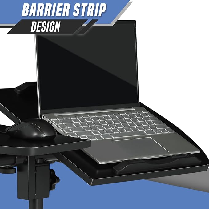 Mobile Laptop Desk Standing Desk Height Adjustable Rolling Table Bed Side Laptop Table with 2 Tilting Desktops and Wheels 360° Rotatable Computer Workstation for Office Home and Hospital Black