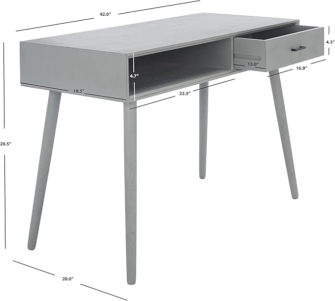 Safavieh Home Collection Remy Distressed Grey 1-Drawer Writing Desk