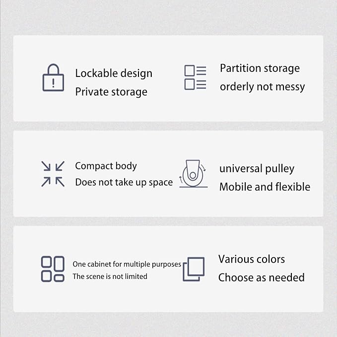 Lockable Mobile File Cabinet Black Rolling Storage Solution With Thickened Top For Office &amp Craft Supplies Secure Document Nizer On Wheels Efficient &amp Stylish DesignWei?-40x34x59cm/16x13x23in