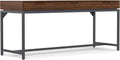 SIMPLIHOME Banting Desk - 72 Inch Wide Solid Walnut Veneer and Metal Writing Desk Modern Industrial Home Office Computer Table for Study with 2 Drawers and Flip-Down Keyboard Tray