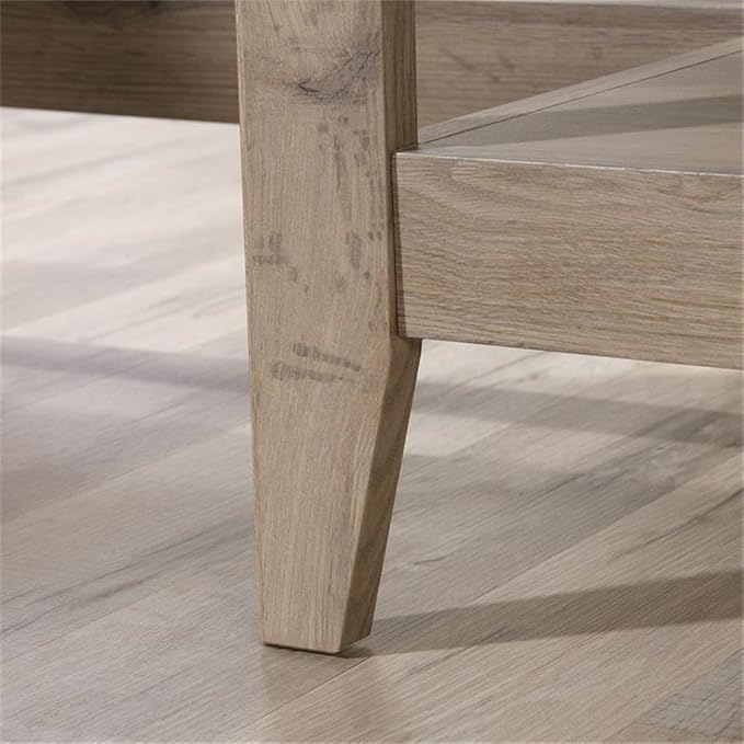 Scranton &amp Co L-Shaped Engineered Wood Computer Desk Laurel Oak Finish 58.66 W x 66.46 D x 29.02 H File Drawer Lower Shelf Cord Management Tapered Feet Home Office Desk