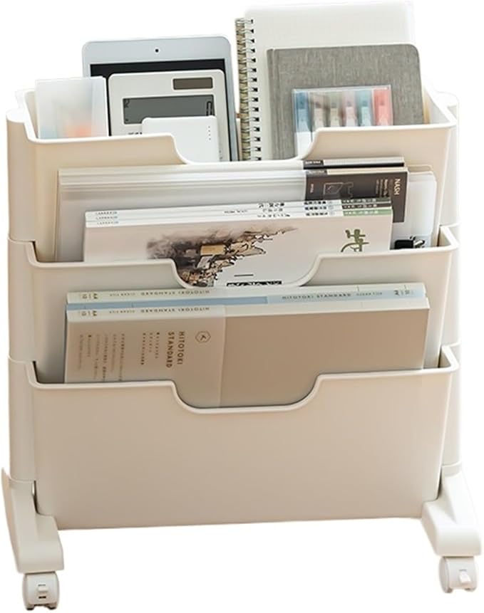 Mobile Filing Cabinet with Wheels File Shelves Under the Desk Movable Bookshelves Floor Carts for Organizing and Storing File Cabinet(39cm)