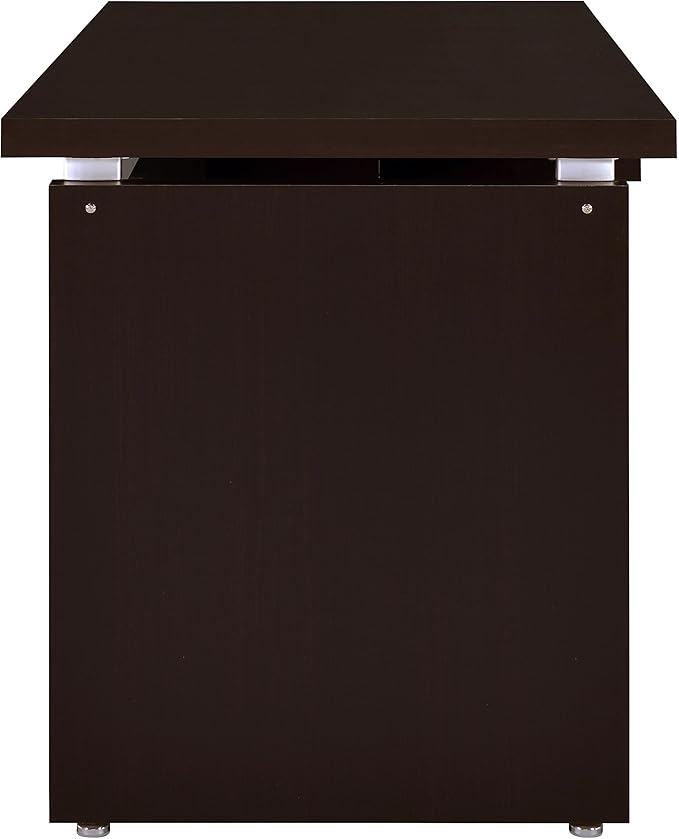 Coaster Home Furnishings - Skylar - Engineered Wood - 55-Inch L-Shape Computer Desk with Slide-Out Keyboard Tray Mobile File Cabinet and Metal Extension Glides - Home Office - Cappuccino - 800891