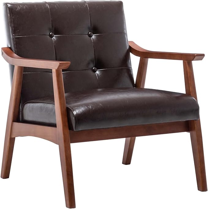 Convenience Concepts Take a Seat Natalie Accent Chair Espresso Faux Leather/Espresso