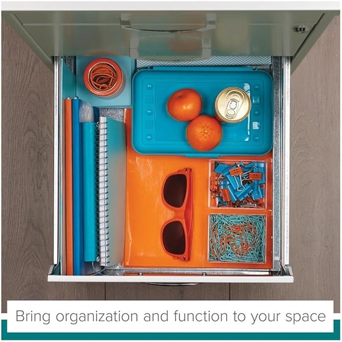 Scranton &amp Co Set of 2 18 D 3-Drawer Metal Filing Cabinet with Pencil Drawer