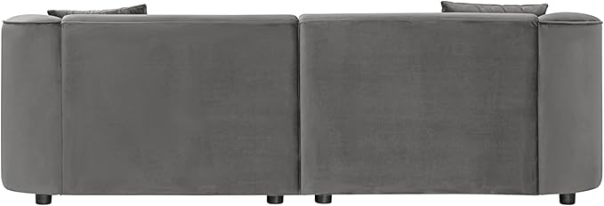 88 Velvet Minimalist Modular Sectional Sofa Oversized Sectional Couch Set with Curved Design Convertible Modular Cloud Sleeper Couch for Living Room Gray