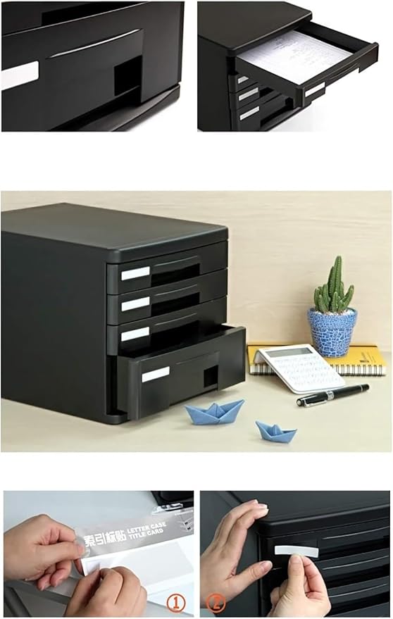 Filing Cabinet Desktop File Drawer Cabinet with Lock Desktop File Cabinet Data Storage Box (Color : White Size : 26.3x34x25CM)