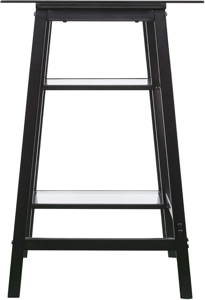 SEI FURNITURE Avery Metal &amp Glass A-Frame Writing Desk Black.