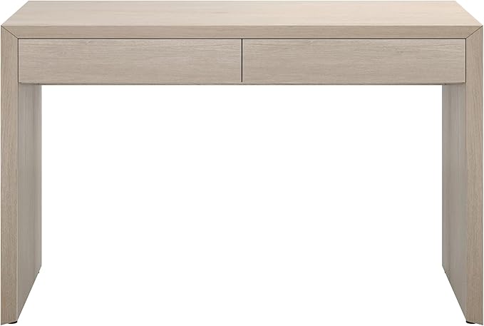 Henn&ampHart 48 Modern Rectangular Wooden Home Office Desk Computer Desk Writing Table with 2 Storage Drawers for Home Office Beech White