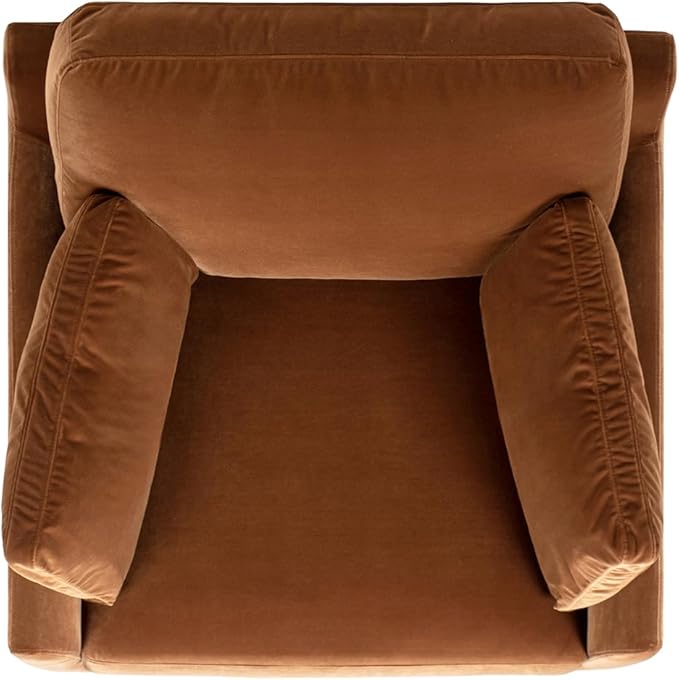 Jennifer Taylor Home Pasadena 36 Wide Modern Farmhouse Accent Arm Chair Burnt Orange Performance Velvet