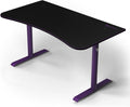 Arozzi Arena Medium Gamer Desk - 55x30” Steel Frame PC Gaming Desk with Storage for Cables &amp Dual-Monitor Support - Full-Surface Washable Mousepad - Purple