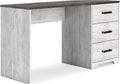 Signature Design by Ashley Shawburn Farmhouse 3-Drawer 54 Home Office Desk White &amp Gray
