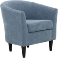 Pemberly Row Accent Chair 32 H x 30.5 W x 27.5 D Polyester Fabric Light Blue Finish Padded Seat Traditional Club Chair Design Durable Living Room or Home Office Seating