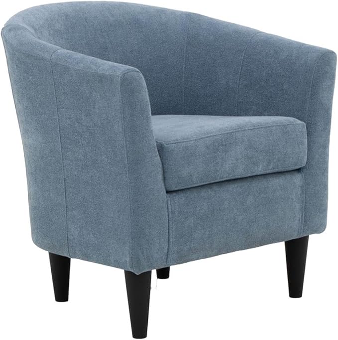 Pemberly Row Accent Chair 32 H x 30.5 W x 27.5 D Polyester Fabric Light Blue Finish Padded Seat Traditional Club Chair Design Durable Living Room or Home Office Seating