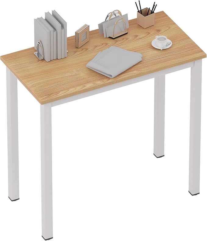 SogesGame Small Computer Desk 31.5 inches Small Office Desk Computer Table Study Writing Desk Workstation for Home OfficeTeak White