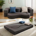 PUREMIND Queen Folding Floor Sofa Bed Lazy Foam Floor Couch Bed with Leathaire Fabrics Convertible Fold Out Sleeper Sofa Bed 2 in 1 Foldable Sofa Bed for Living Room/Apartment/Office
