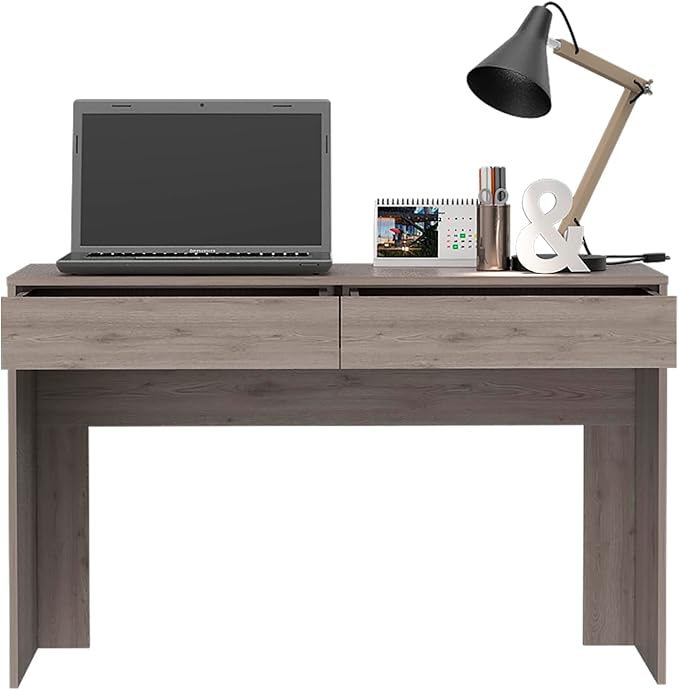 Acre Writing Computer Desk Two Drawers - Spacious Work for Productive Home Office or Study