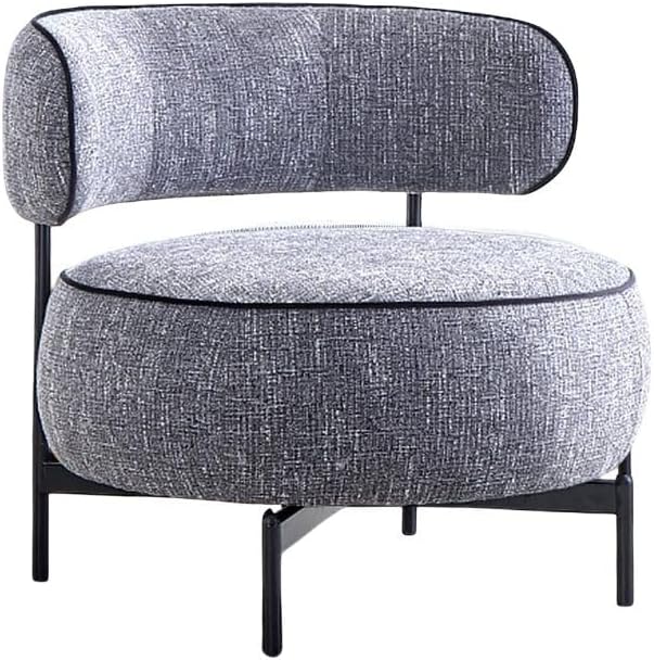 31.5 Modern Comfortable Swivel Chair with Curved BackrestExquisitely Elegant Decorative Chair with Metal LegsStylish Practical Reading Chairs for Living RoomBedroomStudyDark Gray