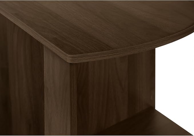 L-Shaped Corner Computer Desk with Storage - Brown Laminate - Modern Home Office