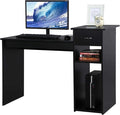 Topeakmart Modern Computer Desk 47 inch Home Office Computer Desk Study Writing PC Table Workstation with Drawers and Printer Shelf for Small Spaces Home Office Furniture