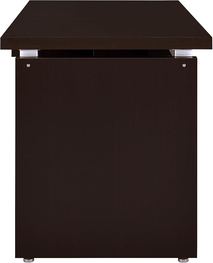 Coaster Home Furnishings - Skylar - Engineered Wood - 55-Inch L-Shape Computer Desk with Slide-Out Keyboard Tray Mobile File Cabinet and Metal Extension Glides - Home Office - Cappuccino - 800891